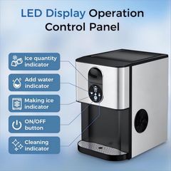 COWSAR 10.63 in. 44 lbs. Countertop or Portable Nugget/Pebble Ice Maker in Stainless Steel Silver Z58HD20DN-SL - Image 4