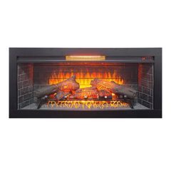 Clihome 42 in. Infrared Electric Fireplace Insert with Removable Trim 3D Flame Heater, Remote Control, Built-In Speakers CL-0456TSE60 - Image 1