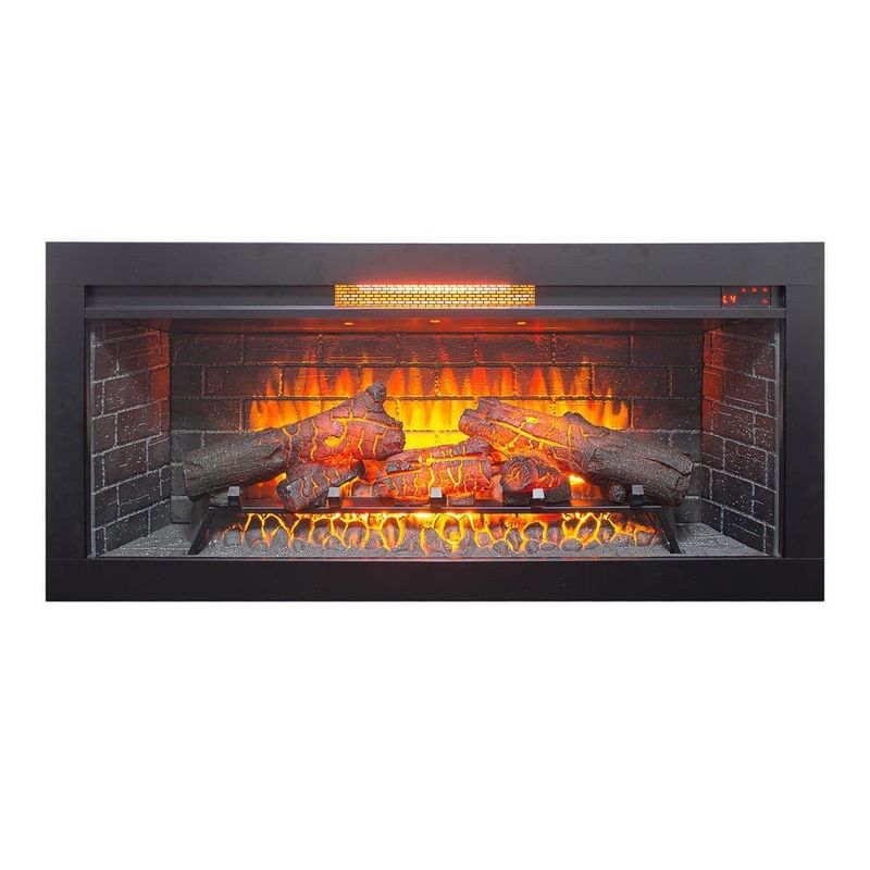 Clihome 42 in. Infrared Electric Fireplace Insert with Removable Trim 3D Flame Heater, Remote Control, Built-In Speakers CL-0456TSE60 - Image 1