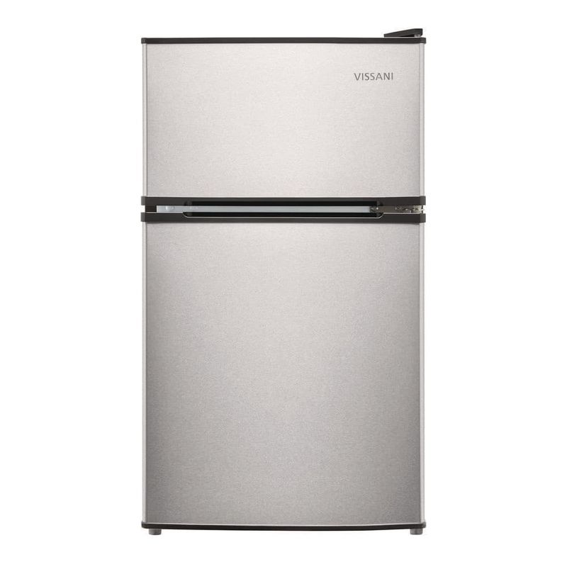 Vissani 3.2 cu. ft. Mini Refrigerator in Stainless Look with 2-Doors, Glass Shelves, and Energy Efficiency MDCM31SS5 - Image 1