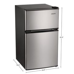 Vissani 3.2 cu. ft. Mini Refrigerator in Stainless Look with 2-Doors, Glass Shelves, and Energy Efficiency MDCM31SS5 - Image 3