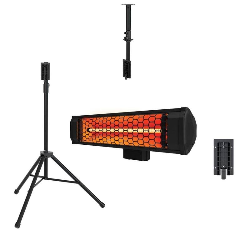 HEAT STORM Tradesman 1500-Watt Electric Indoor/Outdoor Quartz Infrared Portable Space Heater w/Tripod Wall and Ceiling Mount, Black HS-1500-TRIB - Image 1