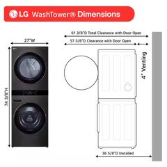 Customer Reviews for LG WashTower Stacked SMART Laundry Center 5.0 Cu.Ft. Front Load Washer & 7.4 Cu.Ft. Gas Dryer in Black Steel w/ Steam - Image 2