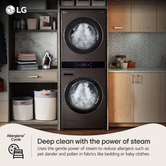 Customer Reviews for LG WashTower Stacked SMART Laundry Center 5.0 Cu.Ft. Front Load Washer & 7.4 Cu.Ft. Gas Dryer in Black Steel w/ Steam - Image 3