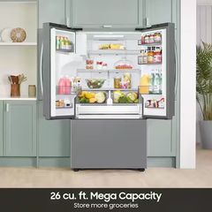 BOSCH 26 cu. ft. Counter Depth 3-Door French Door Refrigerator in Stainless Steel with External Water and Ice Dispenser - Image 3