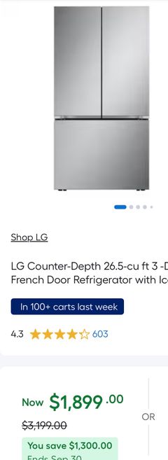 LG Counter-Depth 26.5-cu ft 3 -Door 36-in Wide French Door Refrigerator - Image 1