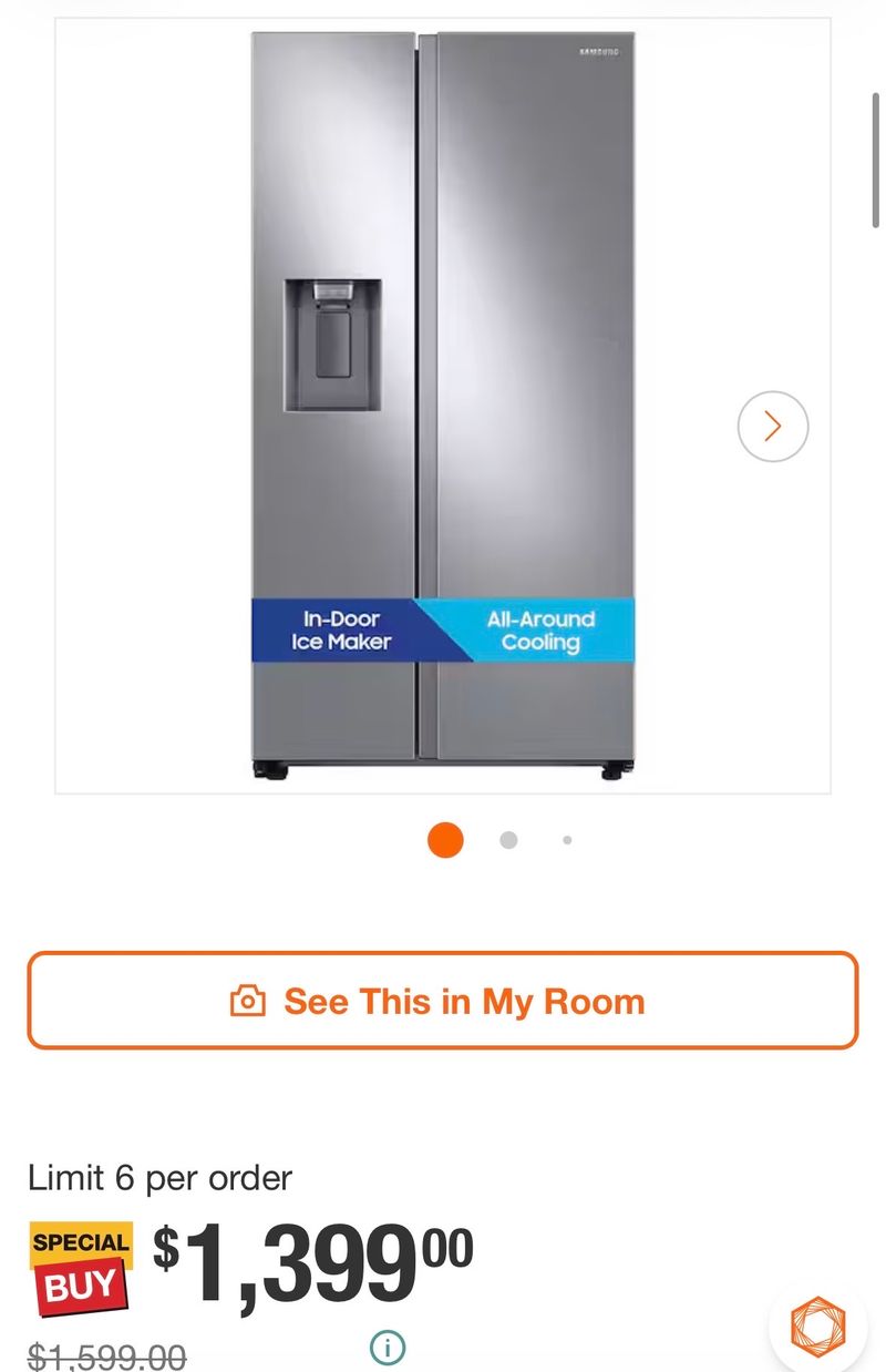27.4 cu. ft. Standard Depth Side by Side Refrigerator in Fingerprint-Resistant Stainless Steel - Image 1
