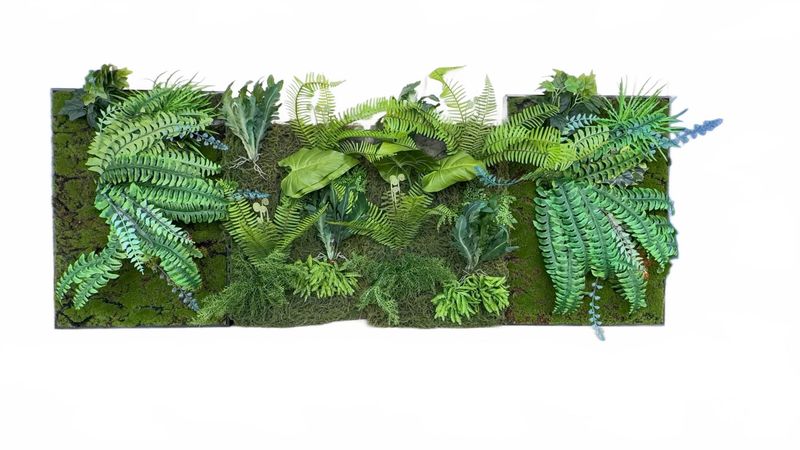 3 Artificial Moss and Fern Wall Panels - Image 1