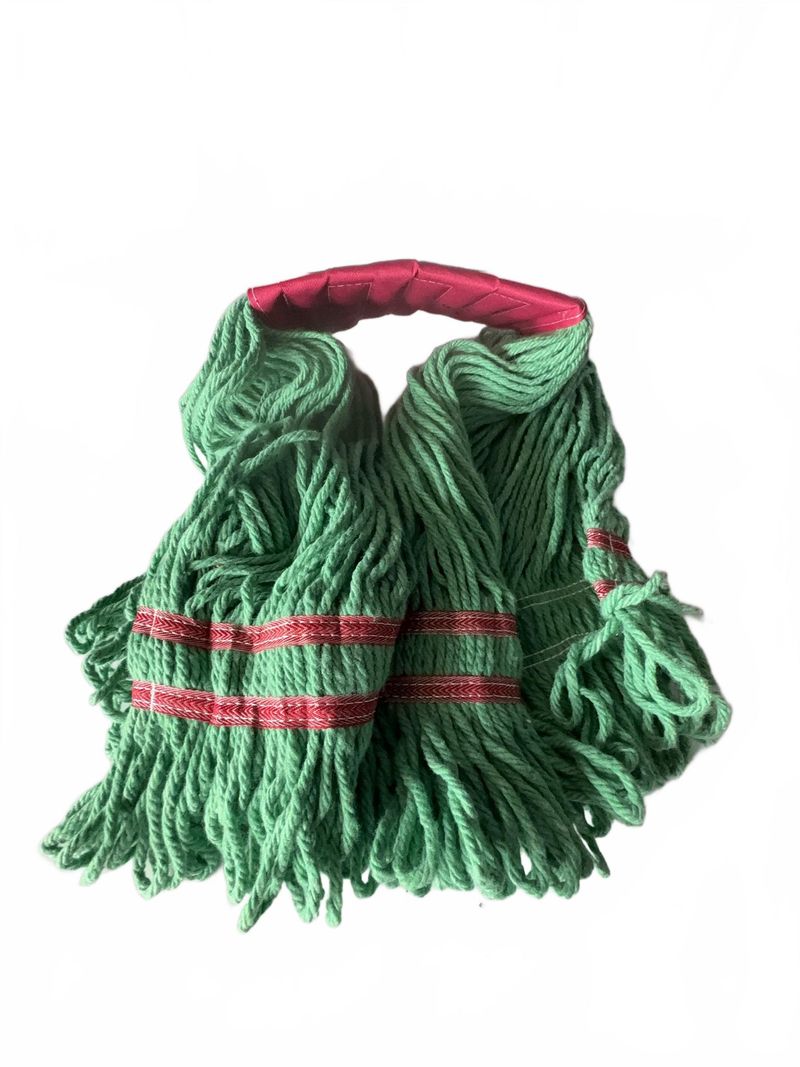 Green String Mop Head with Red Banding - Image 1