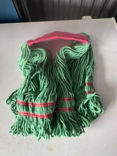 Green String Mop Head with Red Banding - Image 3