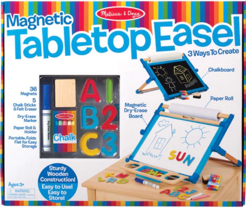 Hape Kids Wooden Play Station & Art Activity Easel Table Set with