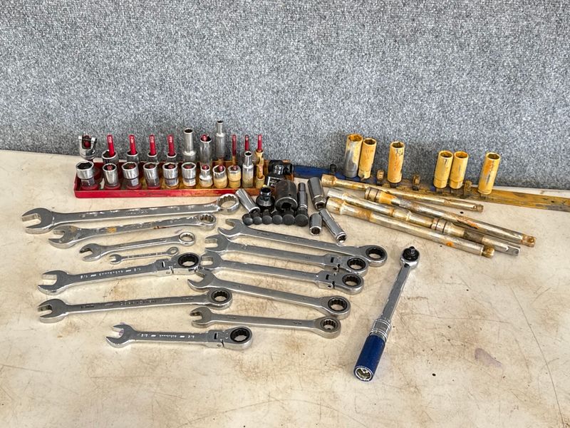 Assortment of Sockets and Ratcheting Wrenches