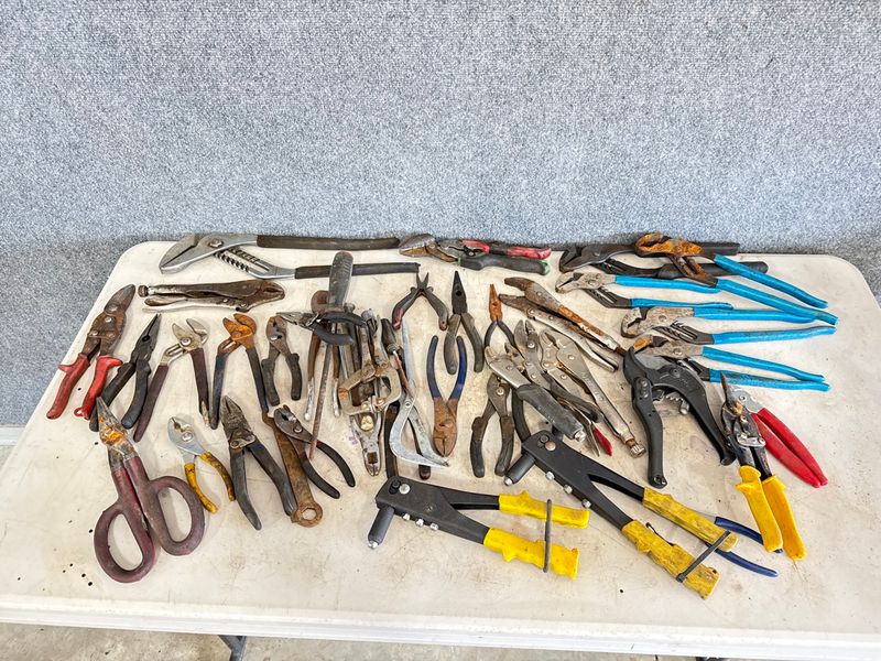 Assortment of Pliers, Snips and more