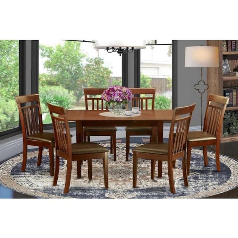 Wood Top Dining Table with 6-Chairs