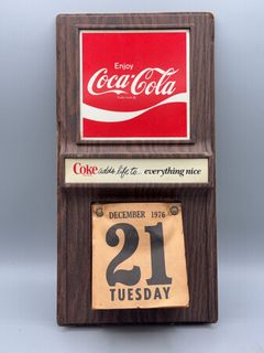 1976 Coca-Cola Wall Calendar Mirro-Products Point of Purchase Sign - Image 1