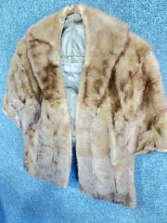 Blonde Mink Fur Stole Shawl Capelet Evening Wrap - Image 2