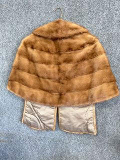 Blonde Mink Fur Stole Shawl Capelet Evening Wrap - Image 8