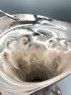 Antique Silver Plate Bride's Basket With Tall Handle - Image 5