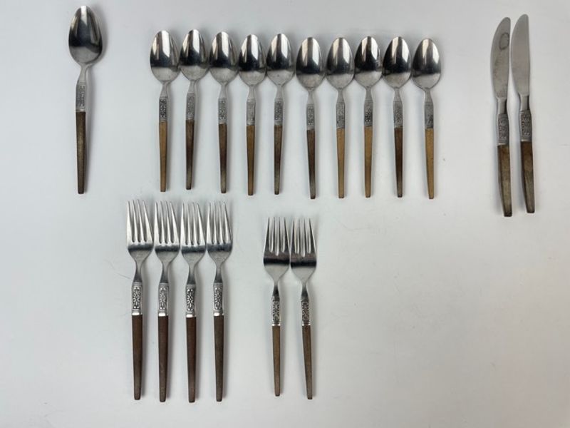 Vintage Interpur Japan Stainless Flatware Set