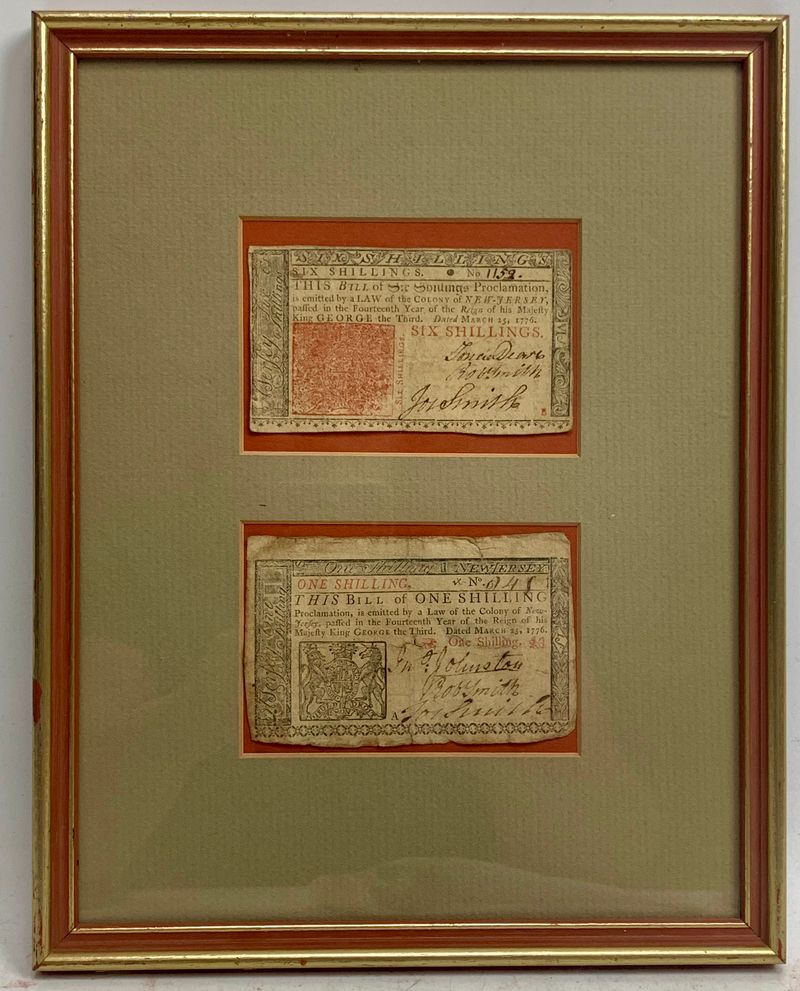 Two 1776 New Jersey Shilling Notes