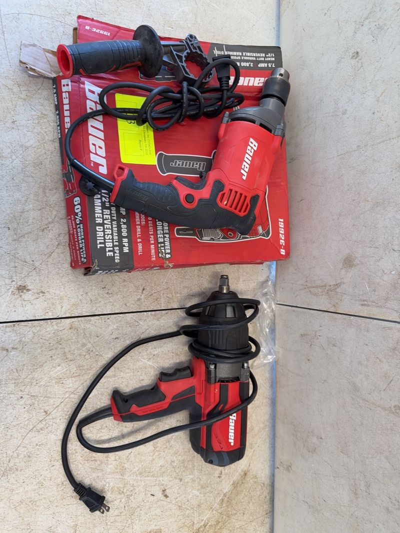Two 7.5A Reversible Hammer Drills - Image 1