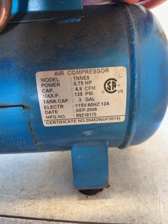 3 Gallon 135 PSI Oil-Less Air Compressor - Image 5