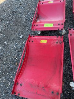 Four Red Steel Vehicle Dollies - Image 3