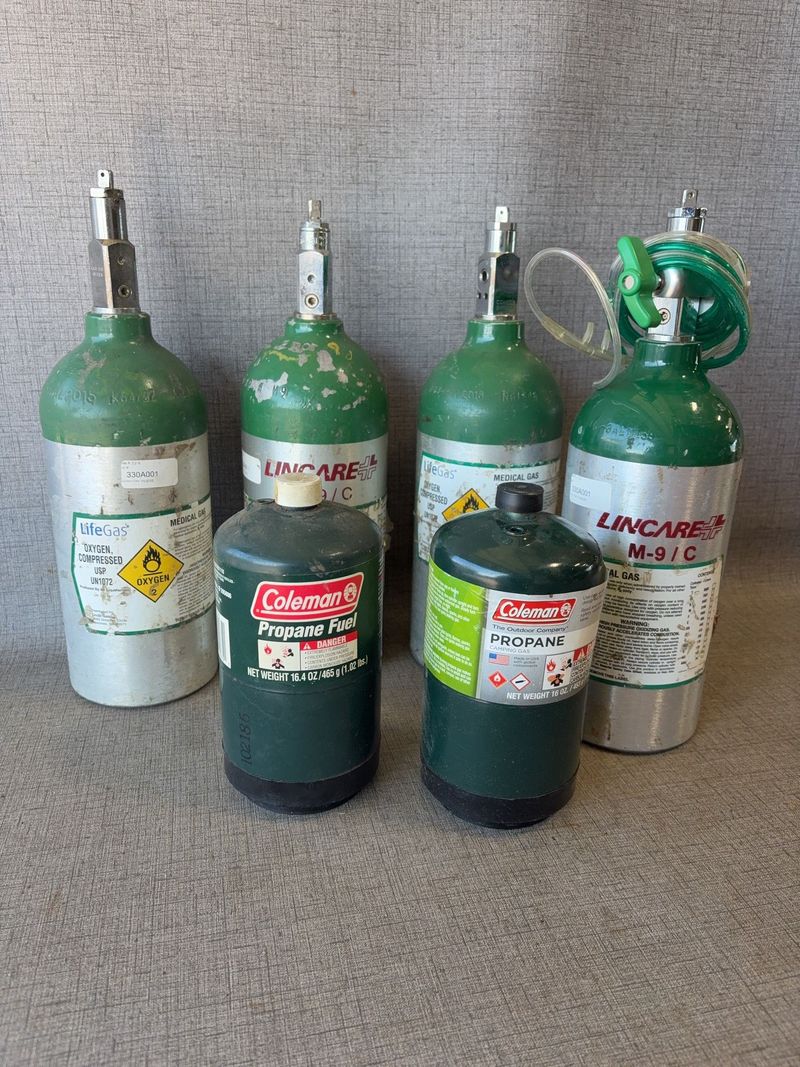 Oxygen and Propane Gas Cylinder Lot - Image 1
