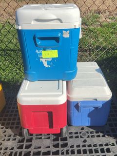 Three Rolling And Carry Coolers - Image 1