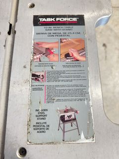 Task Force w 10-In. Bench Table Saw With Stand - Image 6