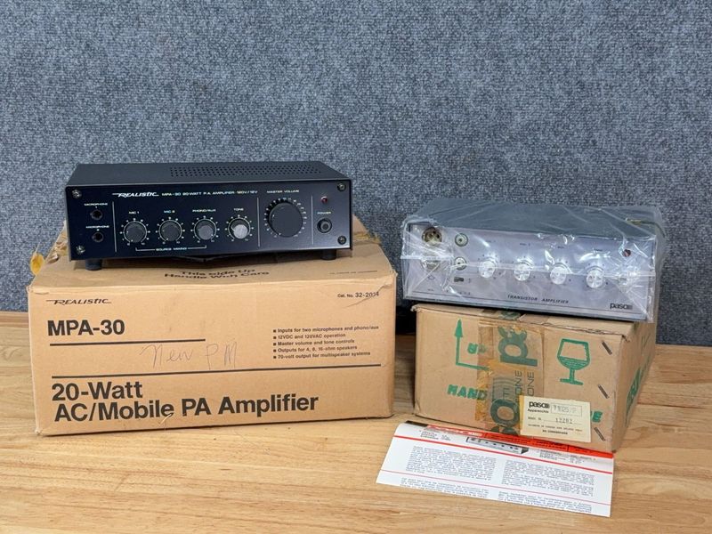 New Paso and Realistic PA Amplifiers, 2 Pieces - Image 1