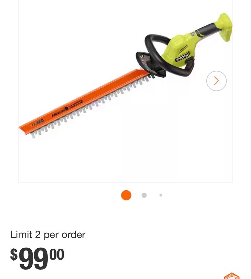 RYOBIONE+ 18V 22 in. Lithium-Ion Cordless Hedge Trimmer (Tool Only - Image 1