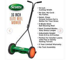 ScottsScott's 16 in. Manual Walk Behind Push Reel Lawn Mower - Image 2