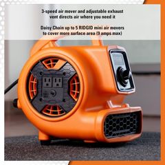 RIDGID 600 CFM 3-Speed, 3-Positions AM2265 Air Mover Blower Fan with Daisy Chain Capability for Water Damage Restoration AM2265 (Customer reported an issue) - Image 3