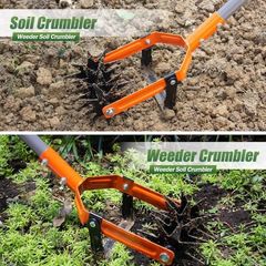 WaLensee 73in.Rotary Hand Cultivator Tool,Adjustable Garden Hand Tiller w/Stainless Steel Pole,2-in-1 Garden Hand Cultivator Tool - Image 5