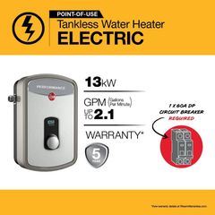 Rheem Performance 13 kW 2.54 GPM 240-Volt Self-Modulating Electric Tankless Water Heater RETEX-13 - Image 2