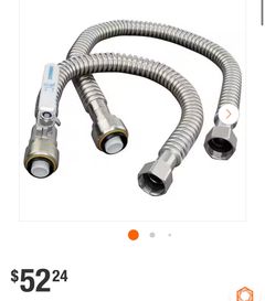 Everbilt3/4 in. Push-to-Connect x 3/4 in. FIP Stainless Steel Water Heater Connection Kit - Image 1
