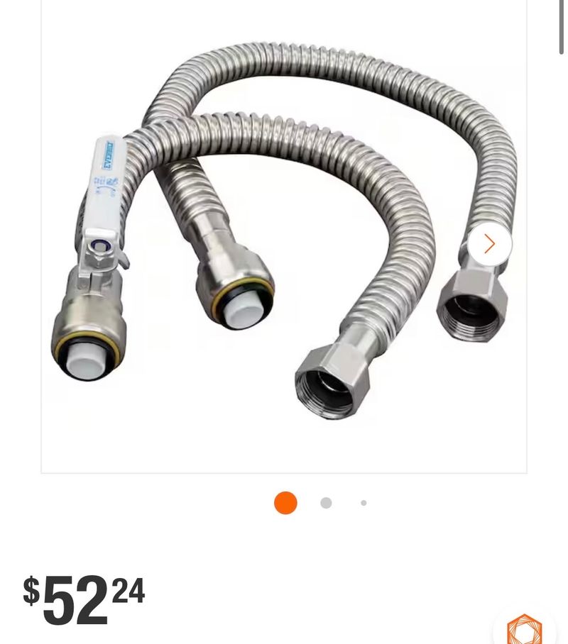 Everbilt3/4 in. Push-to-Connect x 3/4 in. FIP Stainless Steel Water Heater Connection Kit - Image 1
