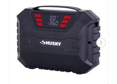 Husky12-Volt DC Compact Quick Flow Air Compressor Air Pump Inflator with Digital Pressure Gauge, LED Light and Auto Shut Off - Image 1