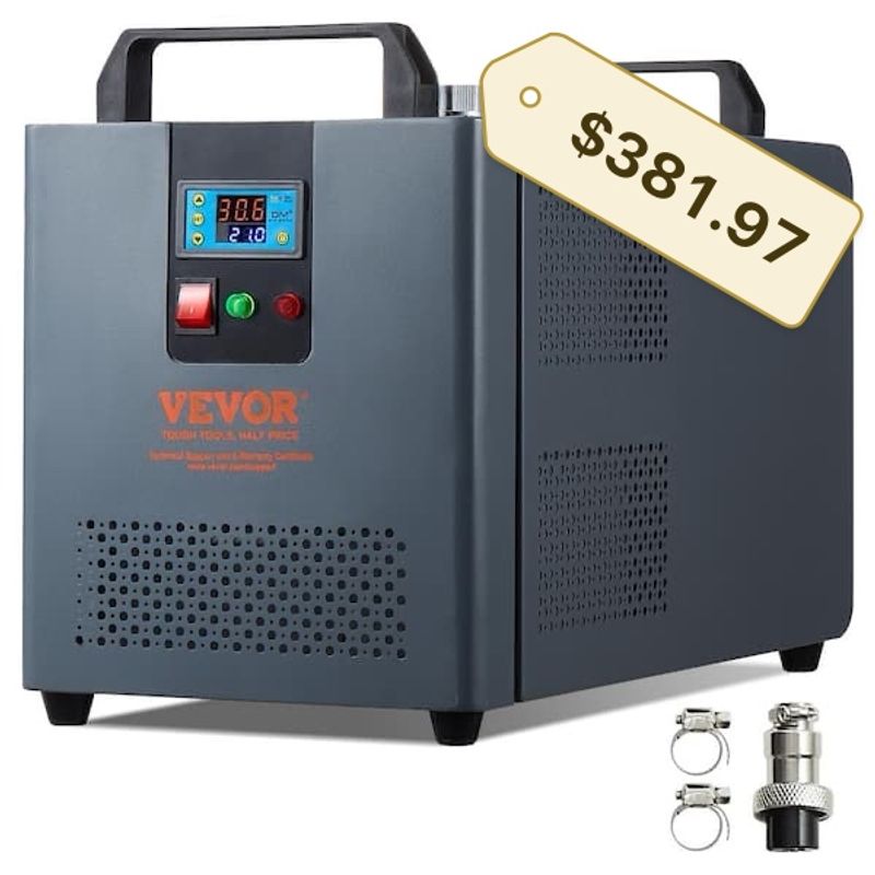 VEVOR Industrial Water Chiller KH-6000 12 L 7.8 L/min Laser Chiller Compressor - Image 1