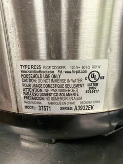 Hamilton Beach RC25 Rice Cooker - Image 4