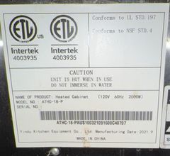 Duke Heated Cabinet AHTC-18-P 120V Proofing - Image 3