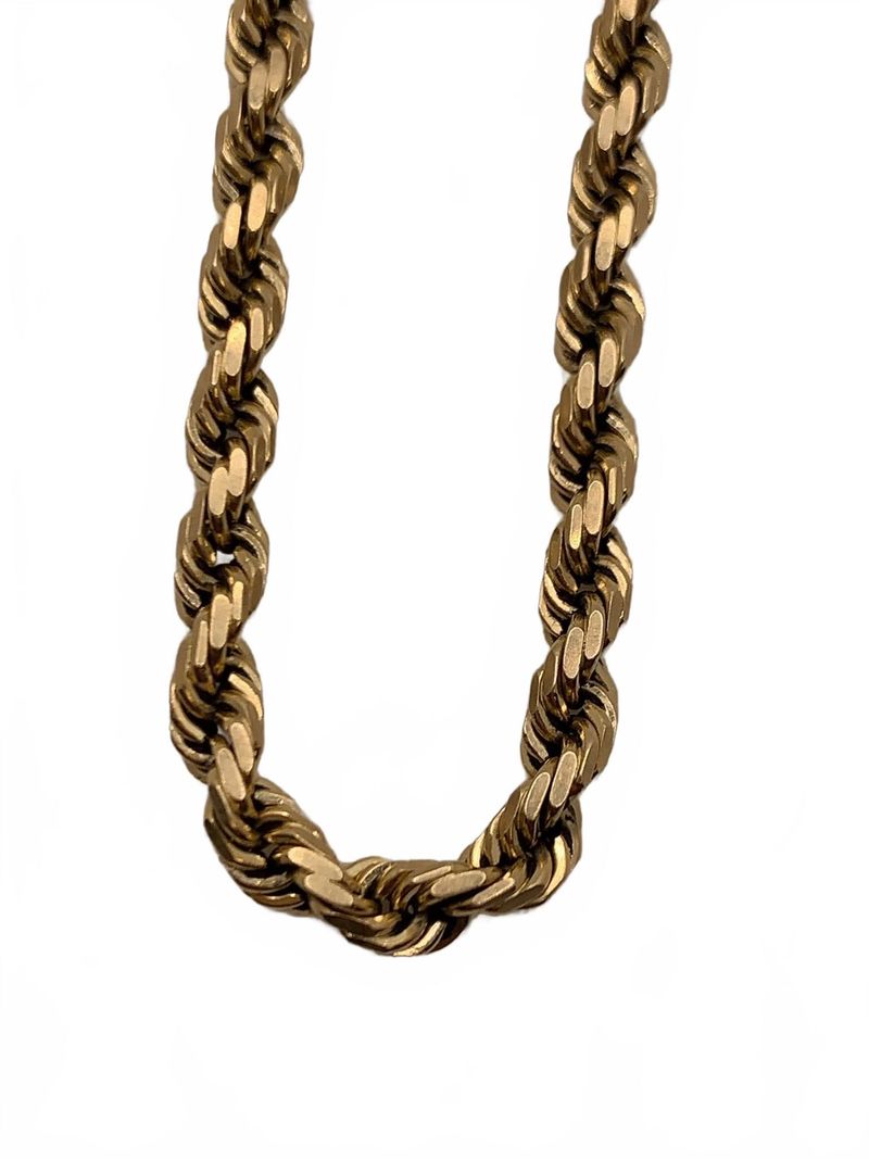 14k Gold Rope Chain Necklace