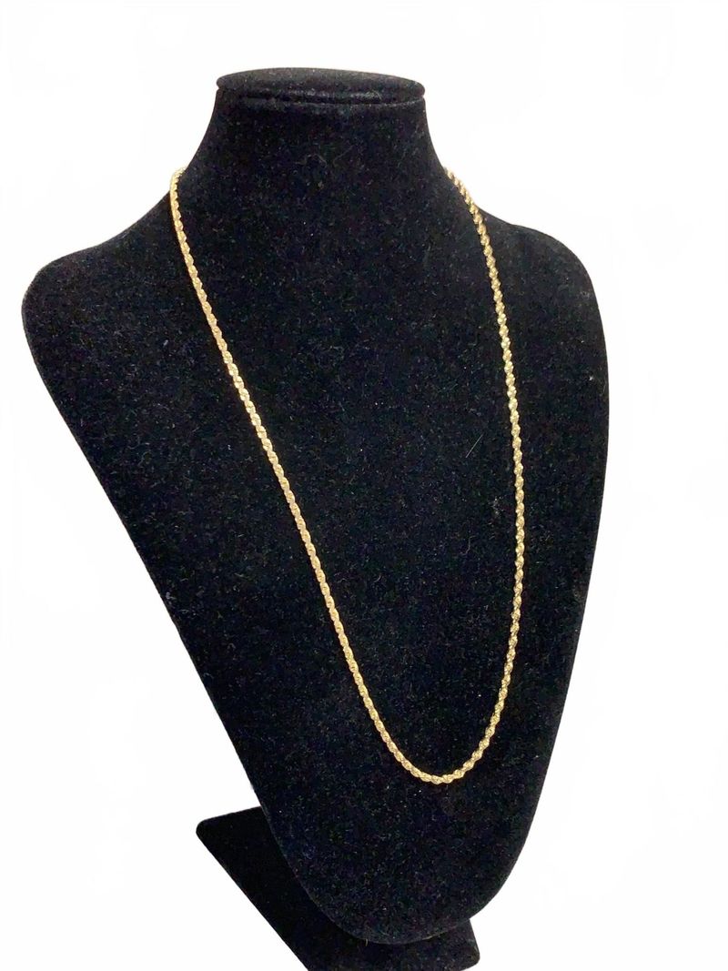 14K Gold Rope Chain Necklace