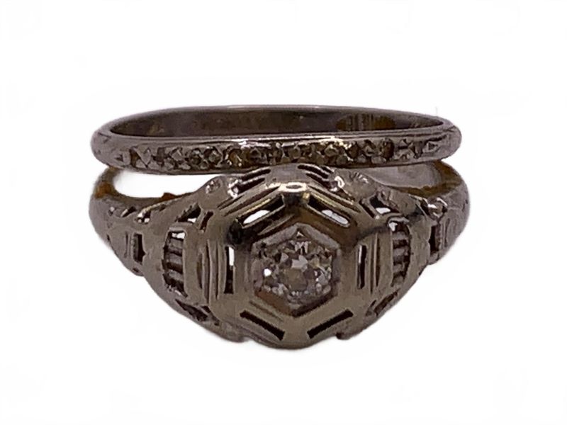 Platinum Diamond Ring Set