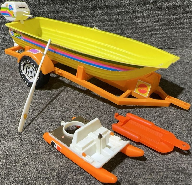 Barbie Mattel Toy Boat With Trailer