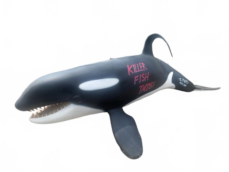 Large Fiberglass Orca Restaurant Prop