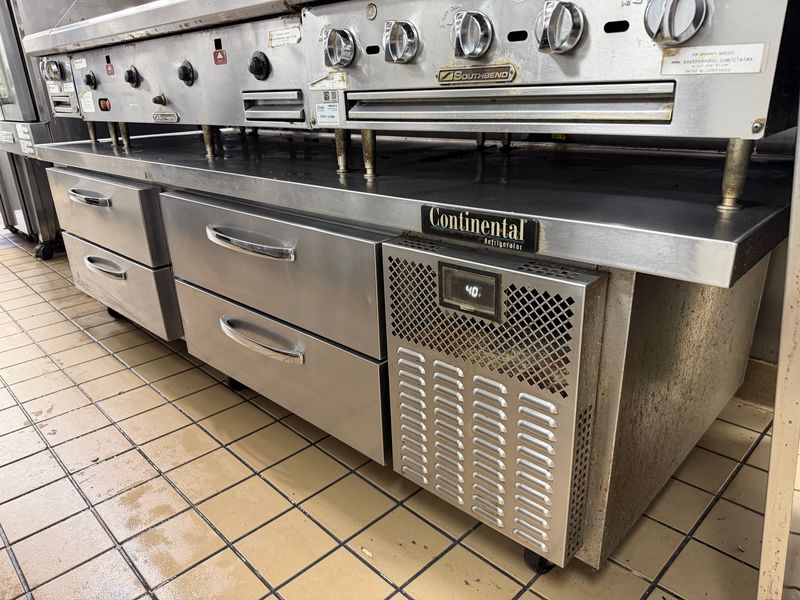 90" Refrigerated Chef Base with 4 Drawers - Image 1