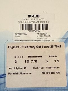 Outboard Engine Propeller for Mercury Outboard 25-70HP - Image 3