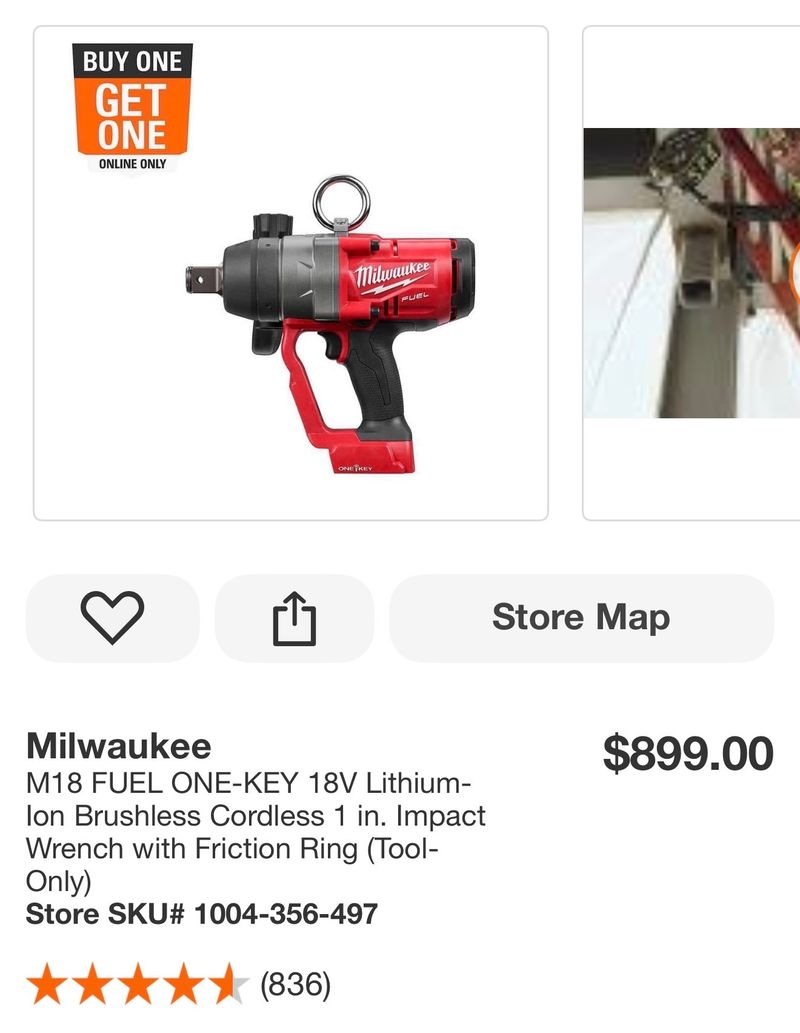 M18 FUEL ONE-KEY 18V Lithium-Ion Brushless Cordless 1 in. Impact Wrench with Friction Ring (Tool-Only) - Image 1
